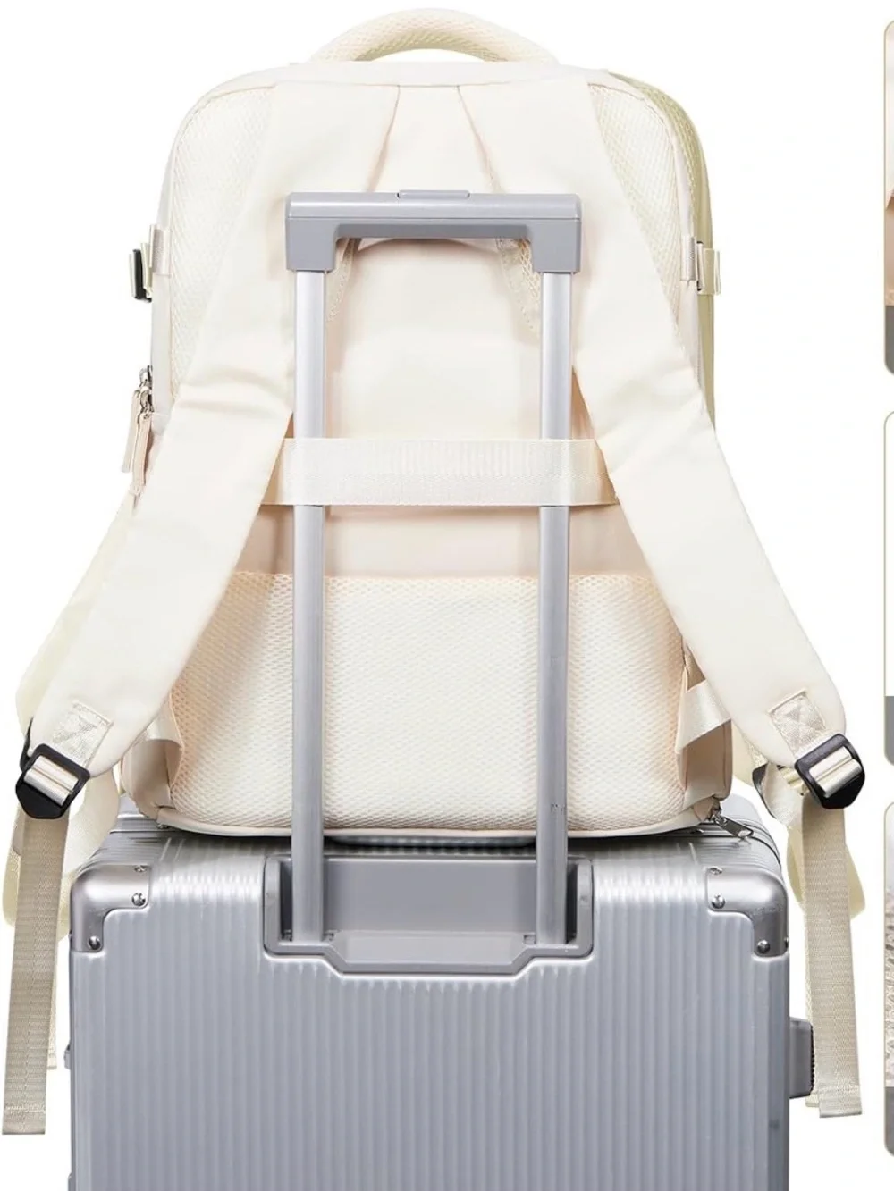 Amazon Cream Convertible Travel Backpack with Multiple Pockets